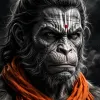 Powerful Lord Hanuman Portrait – Fierce Devotion & Unshakable Strength