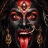 Maa Kali's Fierce Divine Gaze – Powerful Third Eye Goddess Portrait