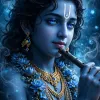 Divine Lord Krishna Blue Aura 4K HD Wallpaper for Mobile