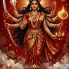 Maa Durga’s Radiant Power – A Divine Durga Puja Greeting