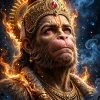 Celestial Fire Guardian: The Majestic Face of Hanuman