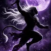 Hanuman in Purple Moonlight Divine Warrior Wallpaper