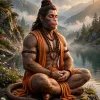 Hanuman in Himalayan Stillness — A Sacred Moment of Peace Beside the Mountain Lake