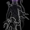 Ram and Hanuman Divine Silhouette in Glowing Sacred Light