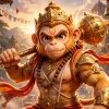 Golden Hanuman in the Temple Glow of Divine Courage