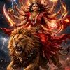 Goddess Durga in a Storm of Divine Power – Warrior Shakti