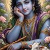 Krishna in a Garden of Lotuses – A Serene Portrait of Divine Beauty