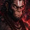 Fierce Hanuman in the Embers – A Powerful Portrait of Divine Courage