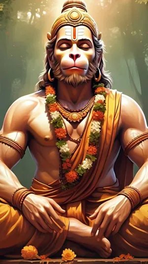 Hanuman in divine meditation – a symbol of self power and devotion