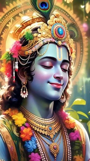 Sweet smile of Shri Krishna – symbol of love, peace and happiness