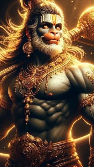 Hanuman Ji Fierce Form: Full HD Wallpaper
