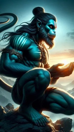 Veer Hanuman in the Himalayas – Majestic Wallpaper