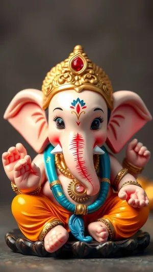 Adorable Baby Ganesha – HD Divine Wallpaper