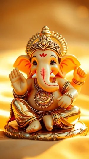 Cute Lord Ganesha Idol – HD Blessings Wallpaper