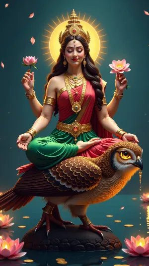 Lakshmi Mata HD Wallpaper – Symbol of Wealth & Prosperity