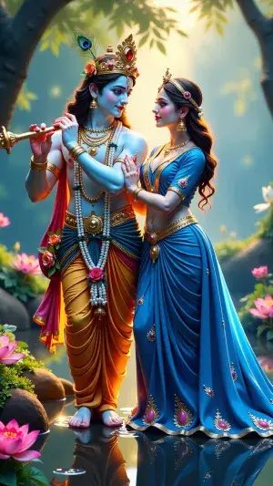 Divine Love – Radha Krishna HD Wallpaper