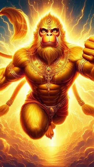 Hanuman Ji Divine Power Mode HD Wallpaper