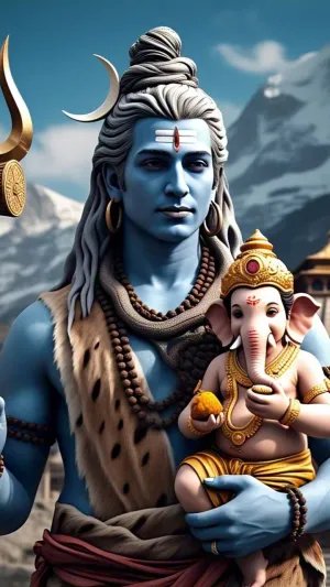 Majestic Shiva & Adorable Ganesha – HD Wallpaper!