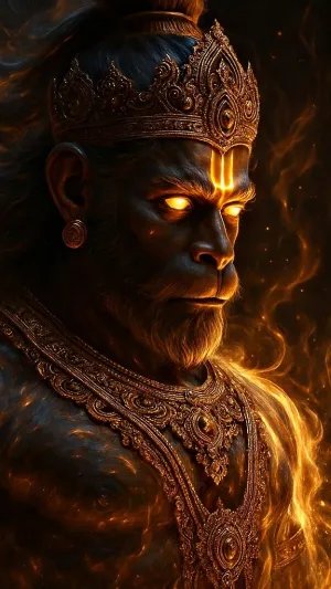 The Fiery Strength of Lord Hanuman –Wallpaper for Pc