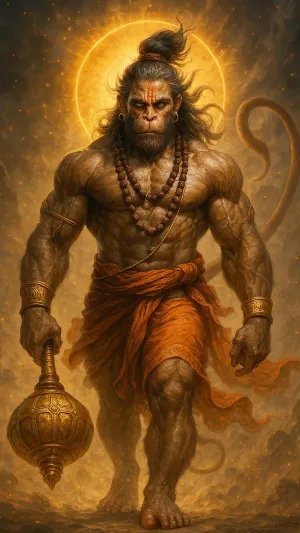 Powerful Hanuman Ji with Gada – Strength and Devotion in Divine Form