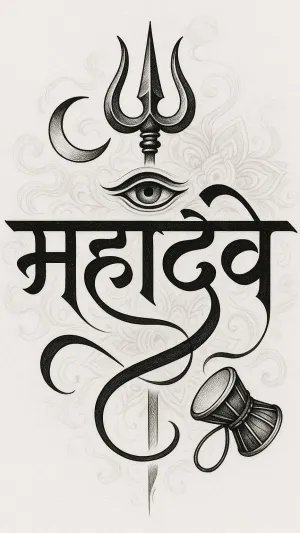 Mahadev Trishul Tattoo Design – Sacred Symbol of Lord Shiva’s Power