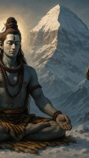Lord Shiva in Deep Meditation at Kailash