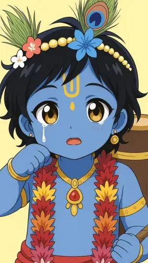 Chibi Krishna Crying Cute Artwork