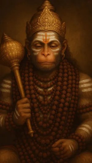 Peaceful Hanuman with Divine Strength