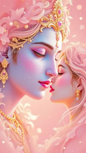 Radha Krishna Romantic Divine Love Wallpaper