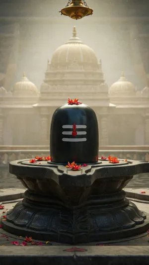 Sacred Shiva Lingam in Temple