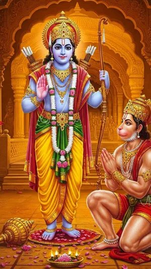 Shri Ram and Hanuman Ji Devotional Wallpaper