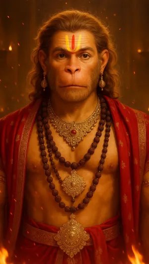 Serene Lord Hanuman in Sacred Glow