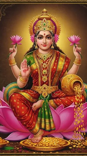 Goddess Lakshmi Showering Wealth and Prosperity