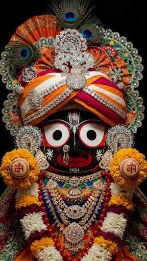 Lord Jagannath HD Wallpaper – Divine and Colorful Murti Image