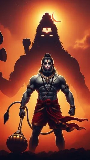 Lord Hanuman With Shiva’s Divine Shadow