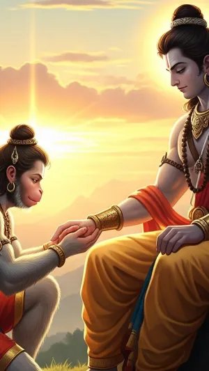 Ram and Hanuman – Eternal Devotion at Sunrise