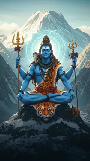 Lord Shiva Meditating in the Himalayas
