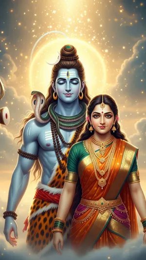 Lord Shiva and Parvati Divine Couple Wallpaper