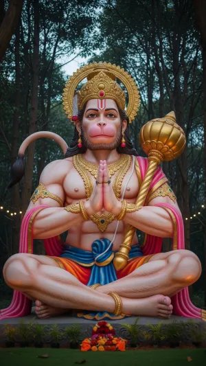 Forest Hanuman Ji Idol in Namaste Pose – Divine Strength