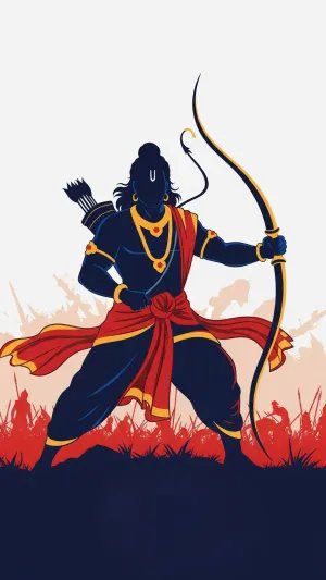 Lord Ram Warrior Vector with Bow and Arrow