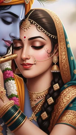 Radha Krishna Divine Love HD Art Wallpaper