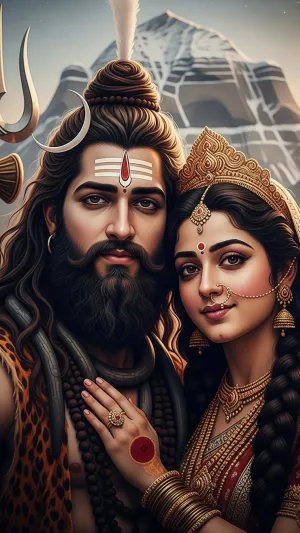 Shiv Parvati Divine Couple Wallpaper in HD