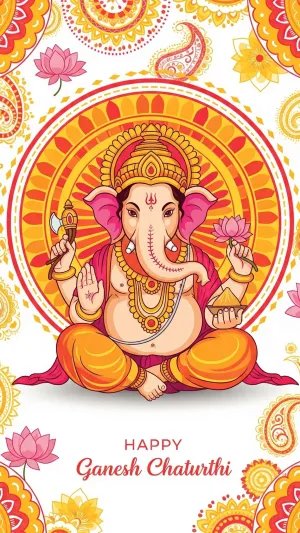 Beautiful Ganesh Chaturthi Illustration with Lord Ganesha