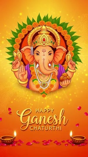 Happy Ganesh Chaturthi 2025 Wallpaper | Lord Ganesha Blessings