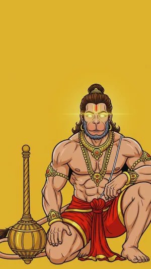 Hanuman Ji Vector Wallpaper with Golden Aura – Devotional Art