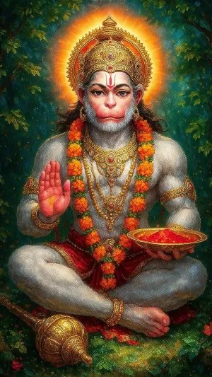 Divine Lord Hanuman Blessing HD Wallpaper