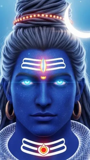 Divine Lord Shiva 3D HD Wallpaper with Trinetra Glow