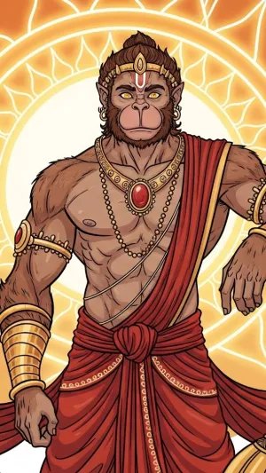 Lord Hanuman Powerful HD Wallpaper with Gada