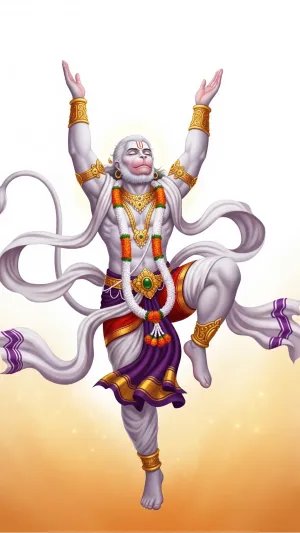 Divine Hanuman Ji in Dancing Pose Artwork