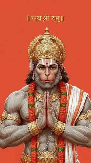 Hanuman Ji with Folded Hands | Jai Shri Ram Wallpaper